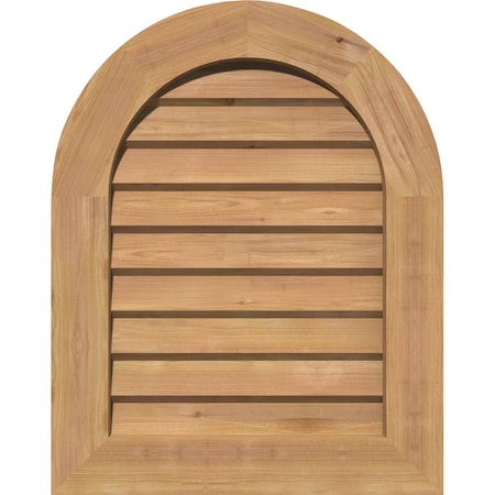 Round Top Gable Vnt Non-Functional Western Red Cedar Gable Vnt W/Decorative Face Frame, 18W X 22H